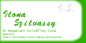 ilona szilvassy business card